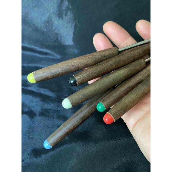 Vintage Set of 6 Fondue Forks Stainless Steel - Picture 3 of 6